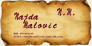 Najda Malović vizit kartica